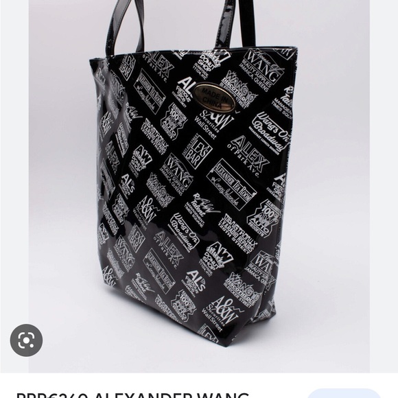 ALEXANDER WANG SOUVENIR CAPSULE Tote Bag Large Logo Varnished Panel $450 NWT - Picture 13 of 14